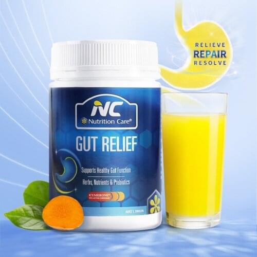 Nutrition Care GUT HEALTH Powder 150g BOWEL REGULARITY Healthy Digestive Function Prebiotics Glutamine SLIPPERY ELM GUT LINING