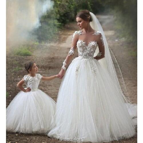 Mother Daughter Dresses for Weddings Family Lookmommy and Me Outfits Dress for Mum and Daughter White Party Wedding Dresses