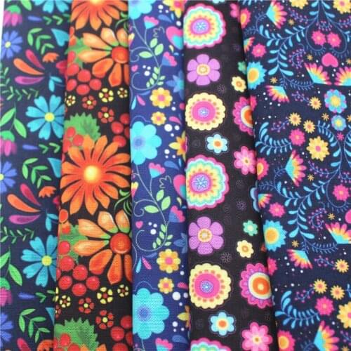 Half yard 45*140cm cartoon floral print polyester cotton fabric mask handmade craft 1541