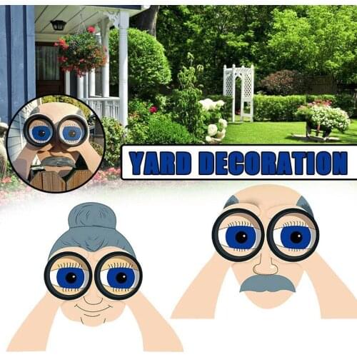 Garden Illustration Fence Decoration Nosy Old Man Lady Garden Decoration For Garden Supplies For Fathers Day Mothers Day Gifts