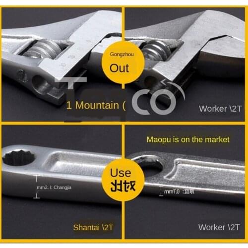 Nordic Global Purchase Hardware Tools Universal Adjustable Wrench 12 Inch Industrial Pipe Wrench Wrench Opening Wrench