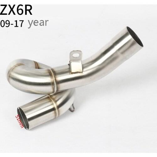 Slip-on for Kawasaki ZX6R ZX636 2009-2017 motorcycle exhaust middle link pipe without exhaust zx6r 636 2009-2017
