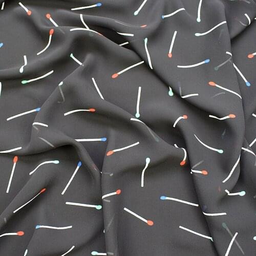 HLQON polyester plain Chiffon black matches fabric for dress cloth felt patchwork tissue coat Sewing DIY Material by 100x145cm