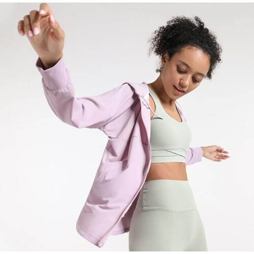 Loose Hooded Zipper Sports Top Fashion Yoga Top Fall Winter Cardigan Fitness Clothing Comfortable Long Sleeve Top Women Sport