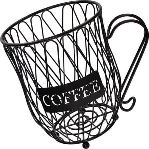 Universal Coffee Capsule Storage Basket Coffee Cup Basket Vintage Coffee Pod Organizer Holder Black For Home Cafe Hotel