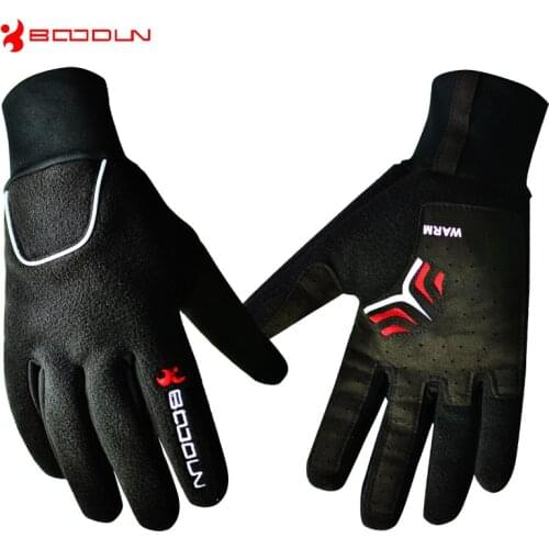 New style Windproof Fleece Bicycle Gloves Winter MTB Bike Thermal Guantes Ciclismo Bicicleta Luvas Men Full Finger Cycling Glove