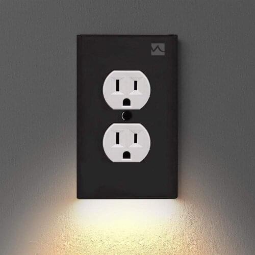 Outlet Wall Plate With LED Night Lights - no Batteries or Wires