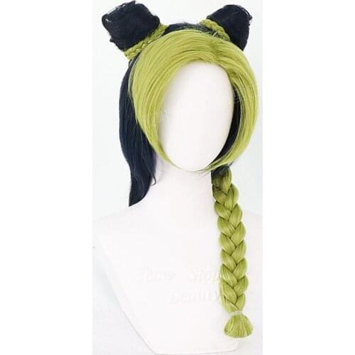 Cosplay Anime JoJos Bizarre Adventure Jolyne Cujoh Kujo Blue-green Wig Anime Cosplay Accessories Short Hair Headgear Unisex