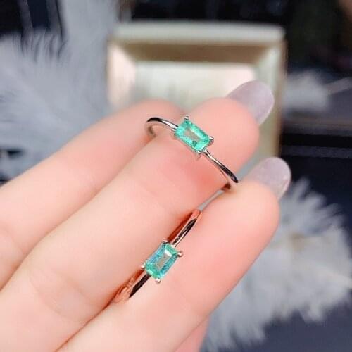 Natural Emerald Ring 925 Silver Ladies Ring Luxurious Atmosphere Dignified and Elegant3*5mm