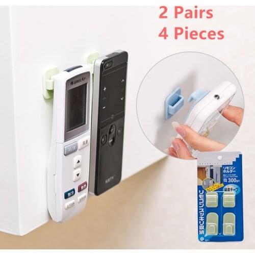 Hot Sale 2 Pairs/4Pcs Sticky Hooks Kit For TV Air Conditioner Remote Controller Hanger Key Practical Use Wall Storage Holder