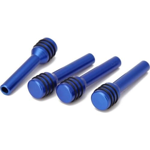 4pcs Car Aluminum Interior Door Lock Knobs Pins Cover/ Locking Pins/Buttons Pull Stem Cap Blue Color Copertura Della Serratura