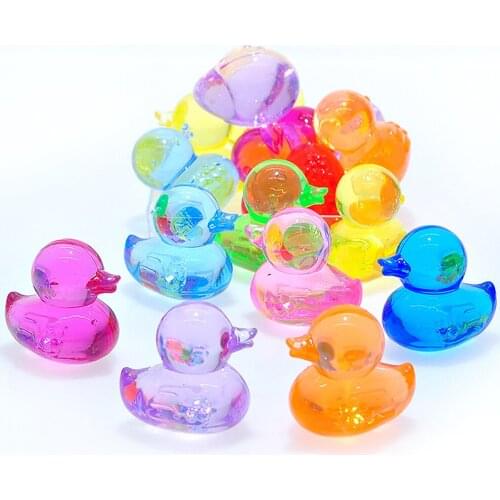 6PCS 31MM Acrylic Bead Imitation Crystal Duck Glass Birthday Gift Party Home Decor Miniatures Ornament DIY Jewelry Accessories