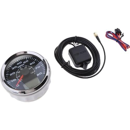 85mm Boat Marine GPS Speedometer Gauge Meter 0-80 MPH Backlight Waterproof 9-32V