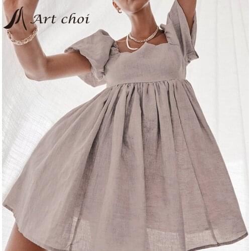 Летние платья из льна Art choi China At AliExpress