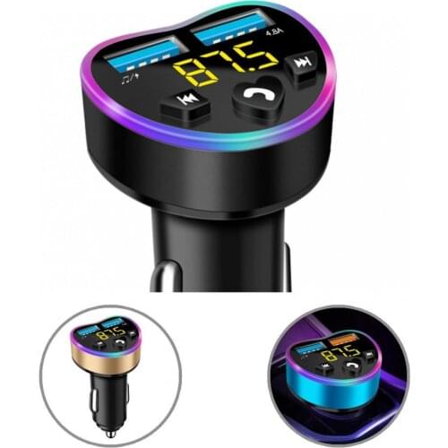Dual USB Car Charger Phone LED Ambient Light Portable Auto Charger Adapter Bluetooth-compatible MP3 with Blue LED Light for MP4