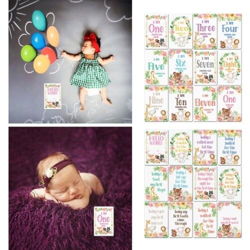 Baby Moment Cards & Keepsake Box Unisex Landmark Memory Milestone Photo Cards & Pregnancy & Key Age Markers Baby Shower Gift