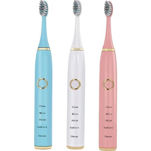 Electric Toothbrushes for Adults Smart Timer Rechargeable Whitening Fine Fur Toothbrush IPX7 Waterproof 4 Brush Head