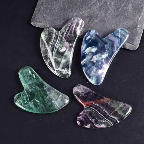 Health Care Jade Tools SPA Color Fluorite Gua Sha Tool Natural Stone for Face Neck Legs Guasha Message Tool