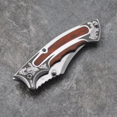 Pocket Folding Knife Black Steel 440c Blade Full Steel Handle Outdoor Camping Hunting Tactical knife Survival Knives EDC Tools