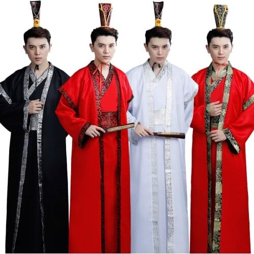 Adult Hanfu Costume Chinese Dynasty Costume Han/Tang/Song Dynasty Robe For Men China Folk Dance Performance Clothing DQL1865