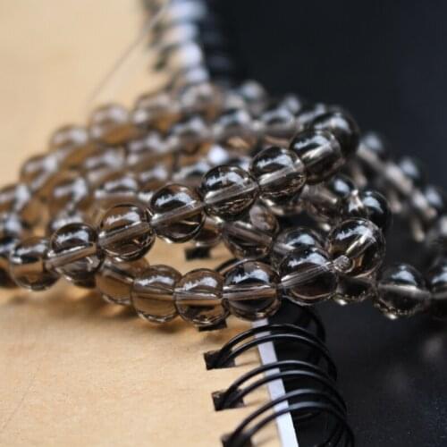 38cm/Strand 6 8 10mm Glass Beads Round Clear Gray color for jewelry making Bracelet Earring Necklace DIY Accessoires