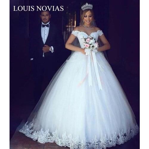 LOUIS NOVIAS Sexy Sweetheart Lace Princess Wedding Dress With Sleeves Bride Dress 2019 Vintage Wedding Gowns Vestido De Novia
