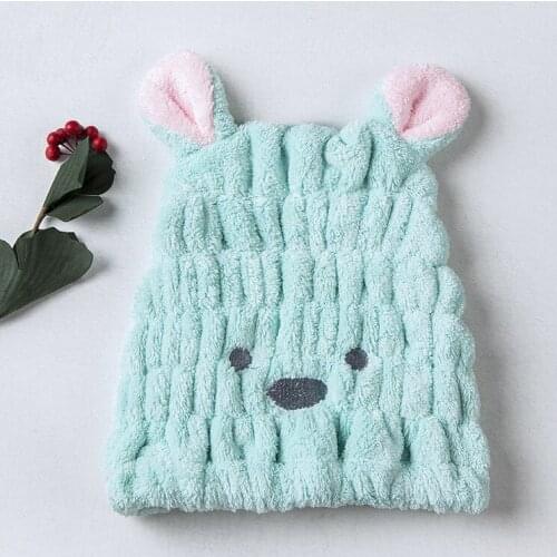 Cute Dry hair hat Cartoon Rabbit Microfiber Hair Turban Quickly Dry Hair Caps Wrapped Towel Bathing Cap Fast Drying Shower Cap