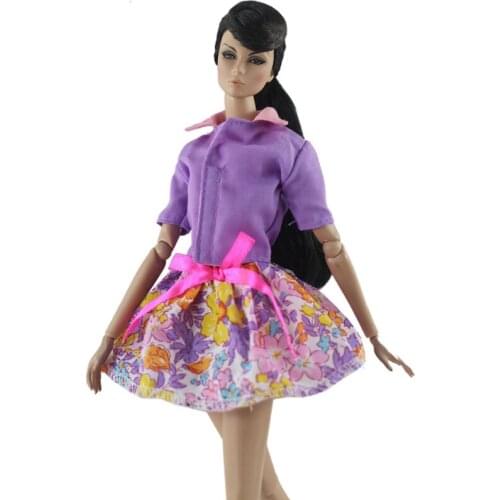 Fashion Doll Clothes Set For Barbie Doll Outfits Hat Shirt Colorful Skirt Handbag For Barbie Dollhouse 1/6 Dolls Accessories