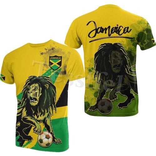 Tessffel Jamaica Lion Emblem Summer New Fashion 3D Print Tops Tee Tshirt Men Women Short Sleeve T shirt Streetwear Style-16