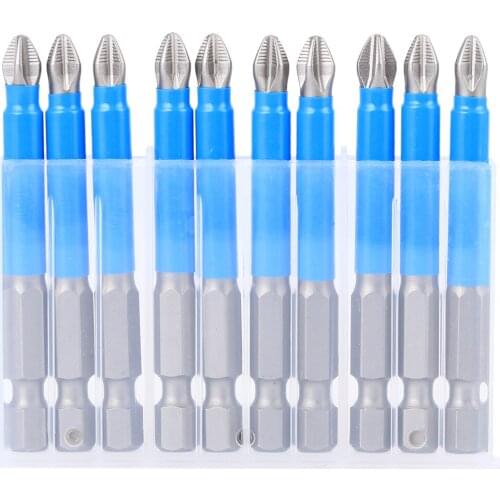 Screwdriver set 10-piece 65mm magnetic screwdriver bits set with hexagonal handle alloy steel accessories for power screwdrivers