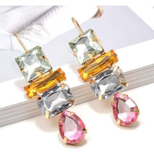 New Trendy Design Earrings For Women Fashion Bohemian Chic Geometric Multicolored Drop Earring Jewelry Gift Wholesale