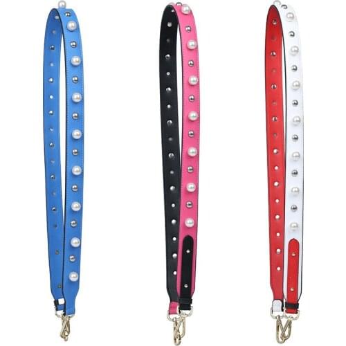 2018 New Color Pearl Bag Strap Lengthen Cross Body Shoulder Belt Strap Women Dual-use Handbag Straps Replacement High Quality