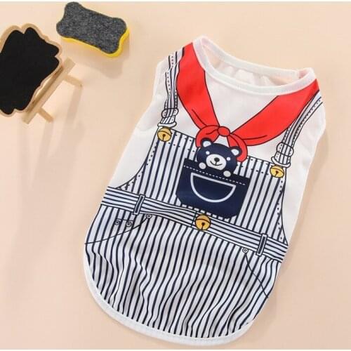 Dog Clothes Soft T-shirt Thin Vest Striped Round Neck T-shirt For Small And Medium Dogs Pet Puppy Vest T-shirt Dog Cloth