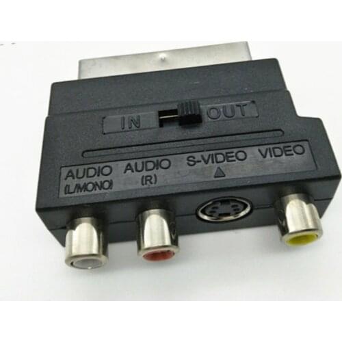 1pc RGB Scart to Composite RCA S-Video AV TV Audio Adapter SCART Female Converter Connector