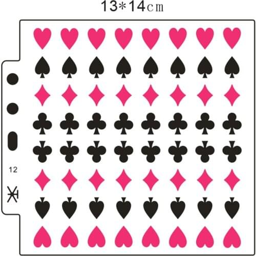Poker suit shield DIY cake scrapbook stencils hollow Embellishments printing lace ruler Valentines Day