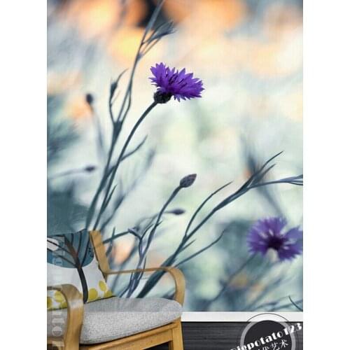 Custom 3D large mural,beautiful dream purple carnation flowers blooming fuzzy ART,living room TV wall bedroom wallpaper