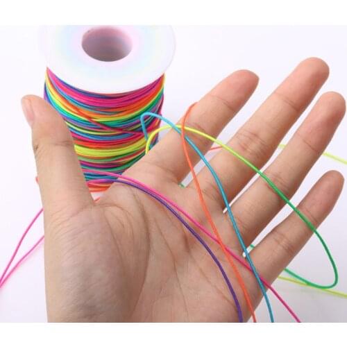 100m Rainbow Colourful Elastic Cord 1mm Thread Stretch String Craft for Beading Braiding DIY Jewelry Handmade