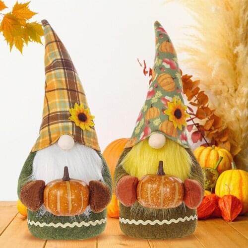 Christmas Decorations Pointed Hat Standing Posture Pumpkin Doll Gnomes Elf Faceless Doll Long Beard Plush Goblin Christmas Gift