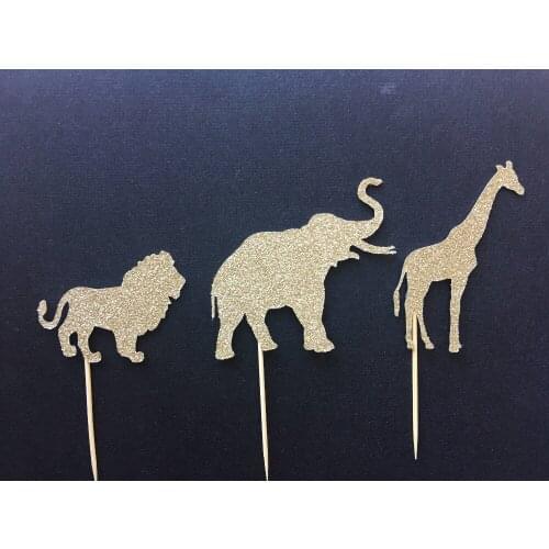 Safari Animal Cupcake Toppers - Jungle cupcake topper/zoo party decor/Lion/Elephant/Giraffe/Jungle animals/African Animals/A