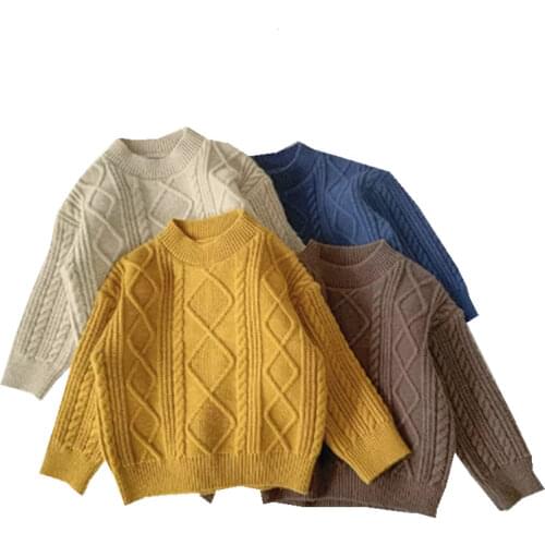 Boys Girls Sweater Spring Autumn Children Casual Cotton Wool Tops Clothes For Baby 6Y Toddler Knitting Clothing Kids Outfits