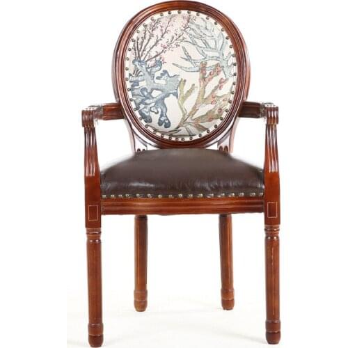 Solid wood home Nordic net red simple American retro dining chair restaurant cafe back stool makeup nail chair