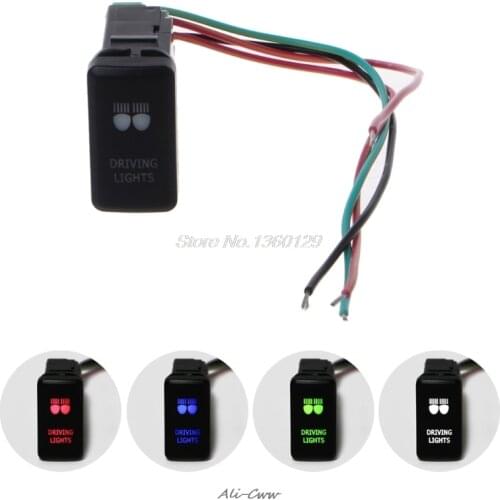 12-24V Laser Push Button Rocker Toggle Switch LED Bar Light Car Auto ON-OFF Single Button Switch for Toyota Car Styling AUG28