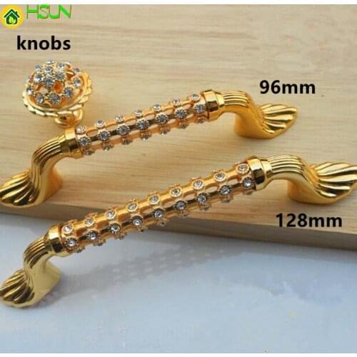 128mm Fashion Deluxe Modern Furniture Handle Glass Diamond Kitchen Cabinet Drawer Pull 5" Glass Diamond Dresser Door Handles