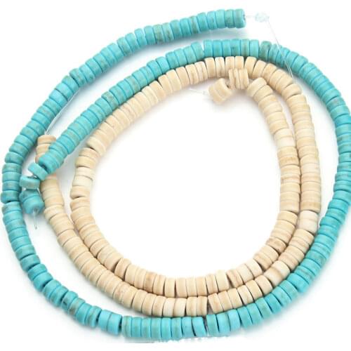 6mm White Blue Turquoises Rondelle Heishi Spacer Beads For Jewelry Making DIY Accessorries Bead For Bracelet Necklace