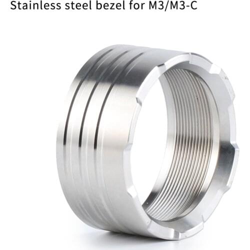 Conovy Stainless Steel Bezel for M3 M3-C Flashlight for Camping Hunting Fishing Linterna Led Torch Light