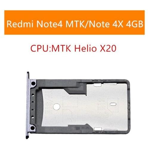 Card Holder Slot Tray For Xiaomi Redmi Note 4 MTK/ Note 4X 4GB Nano SIM Card Micro SD Card Tray Holder Adapter Repair Parts