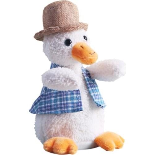 OOTDTY Kids Talking Toy Duck Repeat What You Say Plush Toys Electric Stuffed Doll for Boys Girls Educational Gifts