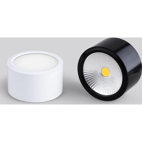 Dimmable LED Downlights 6W 10W 14W 20W COB LED Ceiling Lamp Spot Lights AC85-265V LED Wall Lamp Indoor Lighting White Black