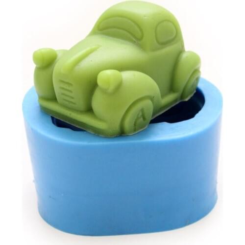 DIY Silicone Soap Molds 3D Cute Car Shaped Resin Moulds Handmade Birthday Gift Making Tool