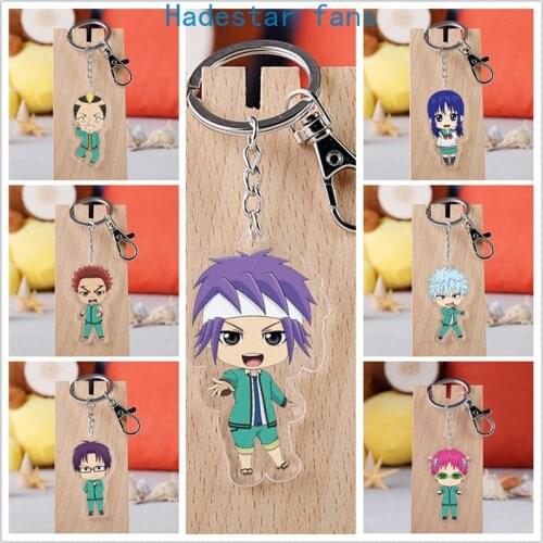 10 pcs/lot Anime Saiki Kusuo no sai-nan Acrylic Keychain Toy Figure Akechi Touma Bag Pendant Double sided keyring Gifts